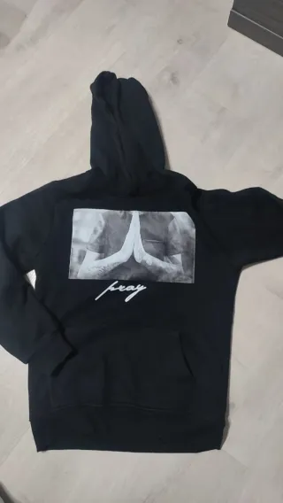Sudadera Pray Negra Niño Talla 12 años