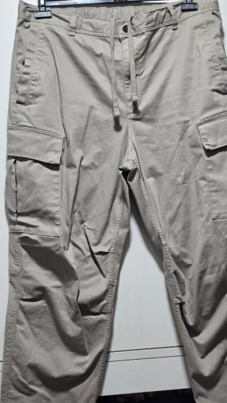 Pantaloni cargo uomo beige
