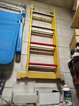 Escalera fibra vidrio 1 tramo plegable