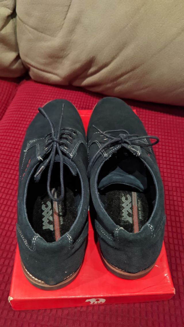 Zapatos de serraje azul marino para hombre