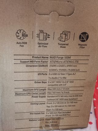 Caja PC Gaming MSI Negra Nueva