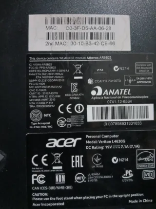 PC ACER Veriton L4630G per parti