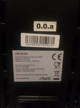 Freidora de aire Cecotec modelo 04340.
