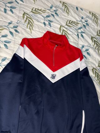 Sudadera SikSilk Hombre Azul y Rojo