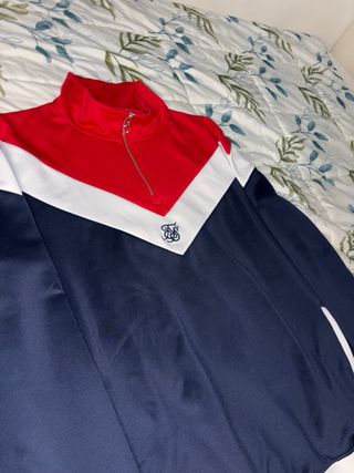 Sudadera SikSilk Hombre Azul y Rojo