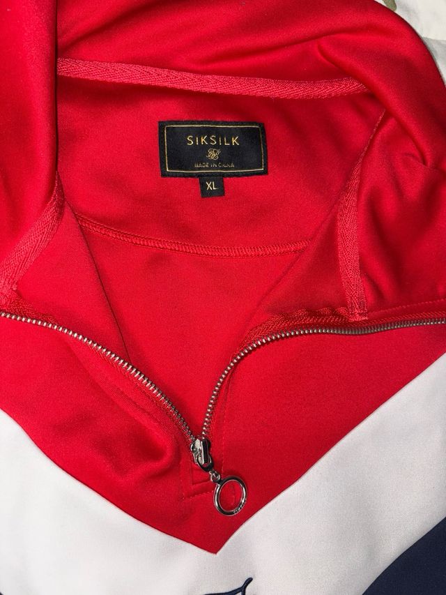 Sudadera SikSilk Hombre Azul y Rojo