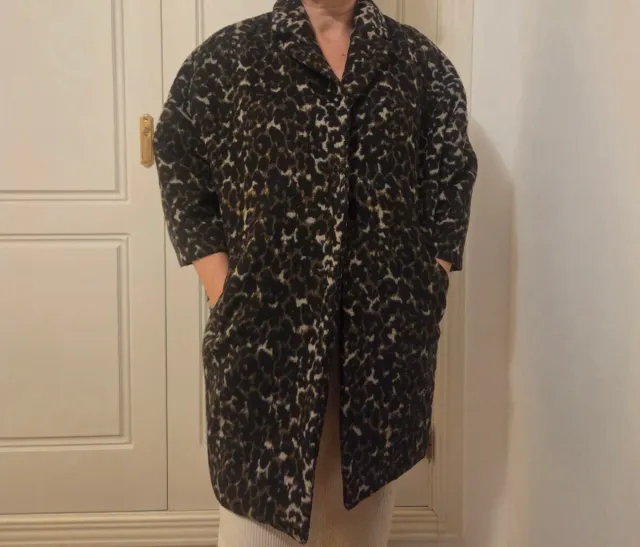 Abrigo estampado animal print paño talla S