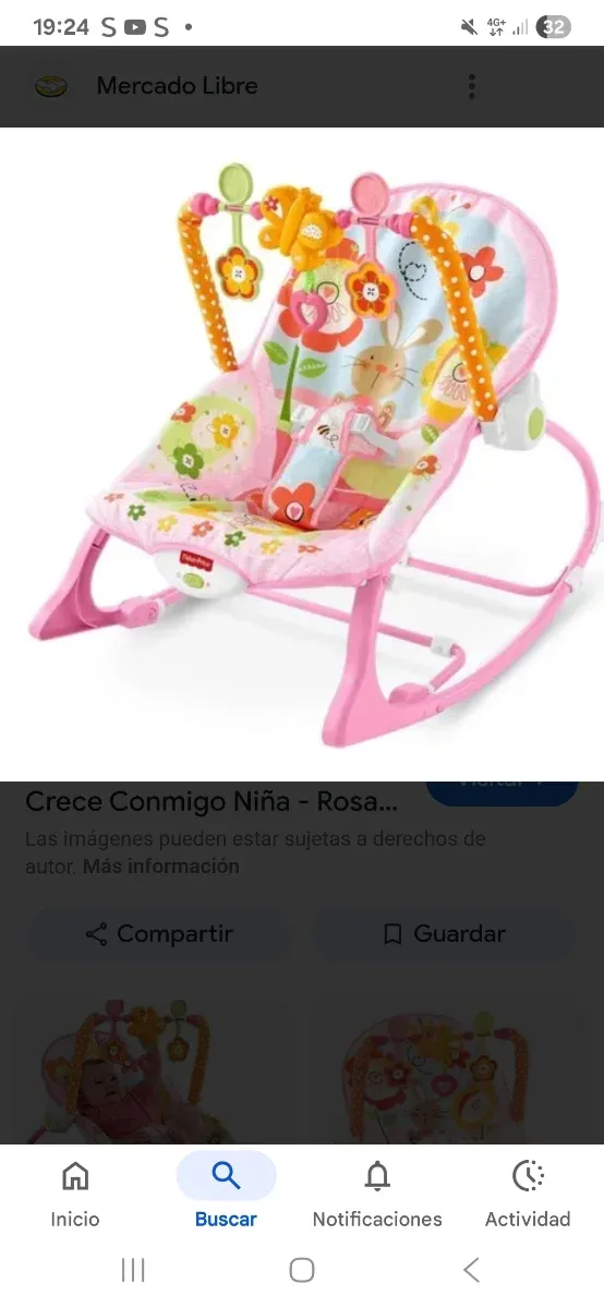 Mecedora Fisher-Price Rosa Flores