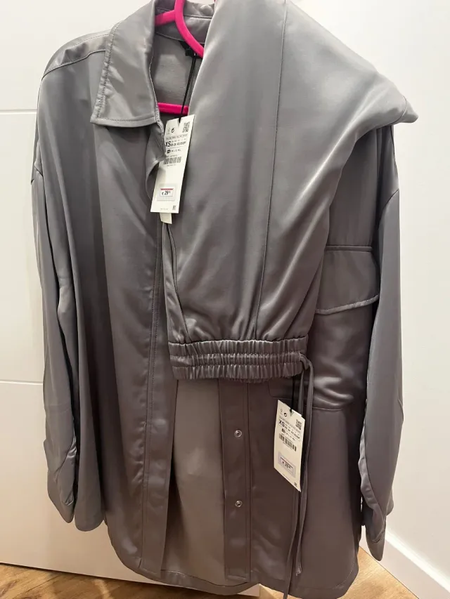 Conjunto Zara Camisa y Pantalón Gris XS