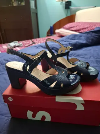 Sandali Wonders Nere/Argento Tg 37