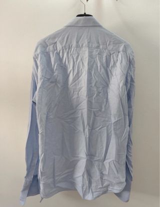 Camisa Dustin traje puño doble azul