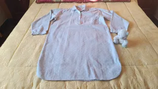 Camisón franela Celeste y Blanco Talla M-S