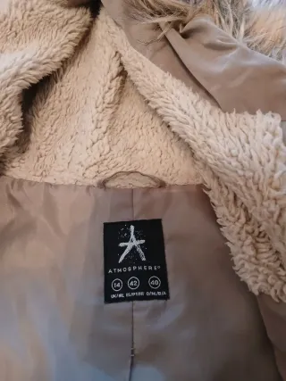 Chaqueta parka beige mujer