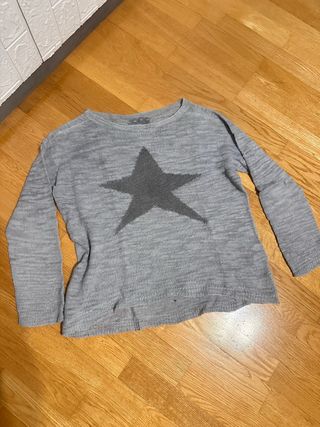 Jersey punto gris estrella L