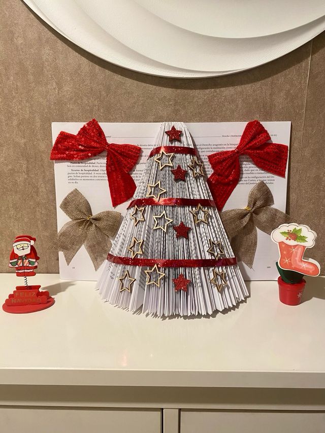 Árbol Navidad Libro Hecho a Mano