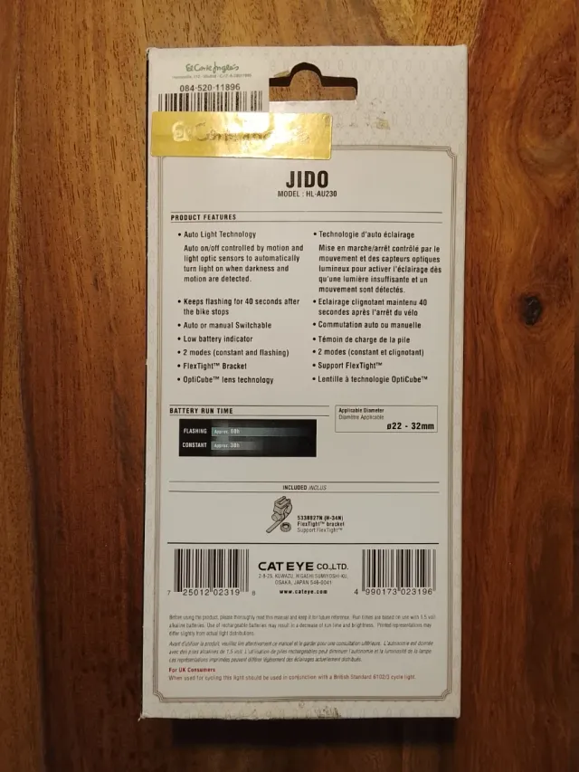 Set Luces Bicicleta Jido Cat Eye