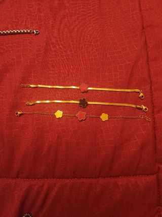 Braccialetti oro con fiori rossi e gialli