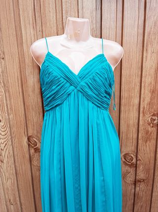 Vestido fiesta azul turquesa