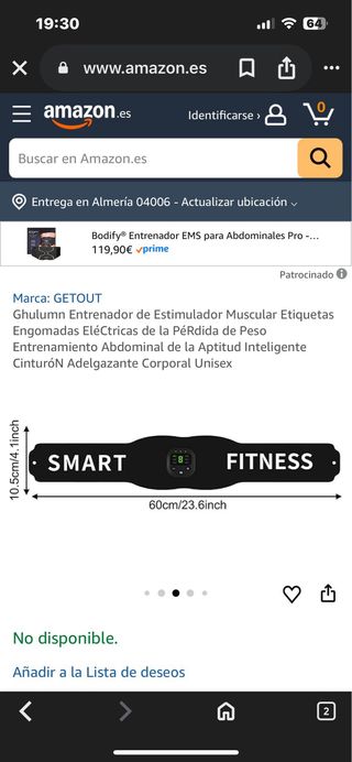 Cinturón EMS Entrenador Muscular