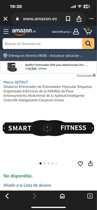 Cinturón EMS Entrenador Muscular