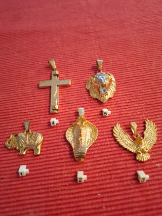 Colgantes baño oro 18kl con acero antialerjico