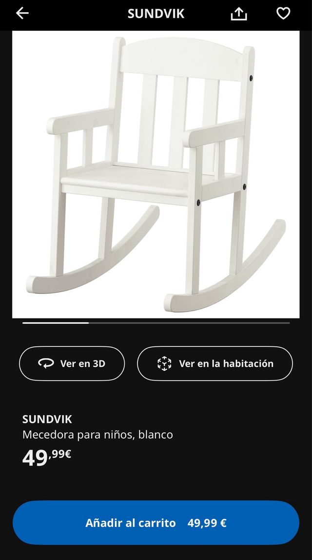 Mecedora infantil Ikea blanca