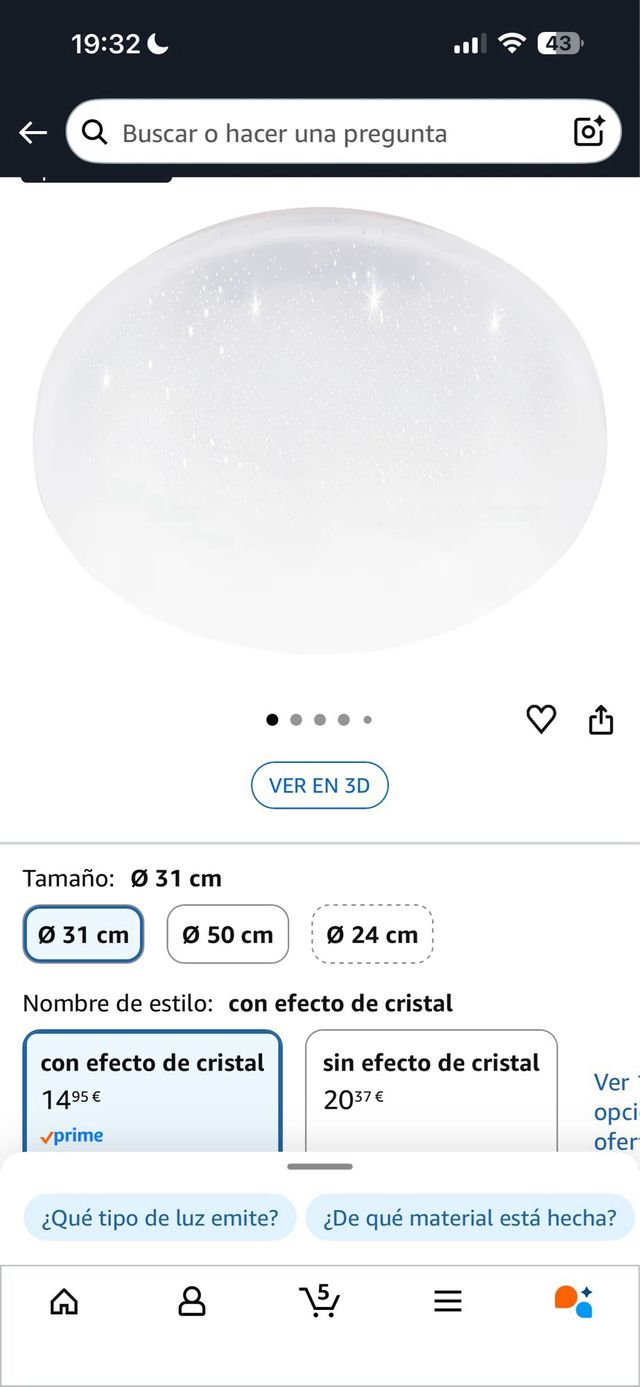 Aplique de Techo Blanco