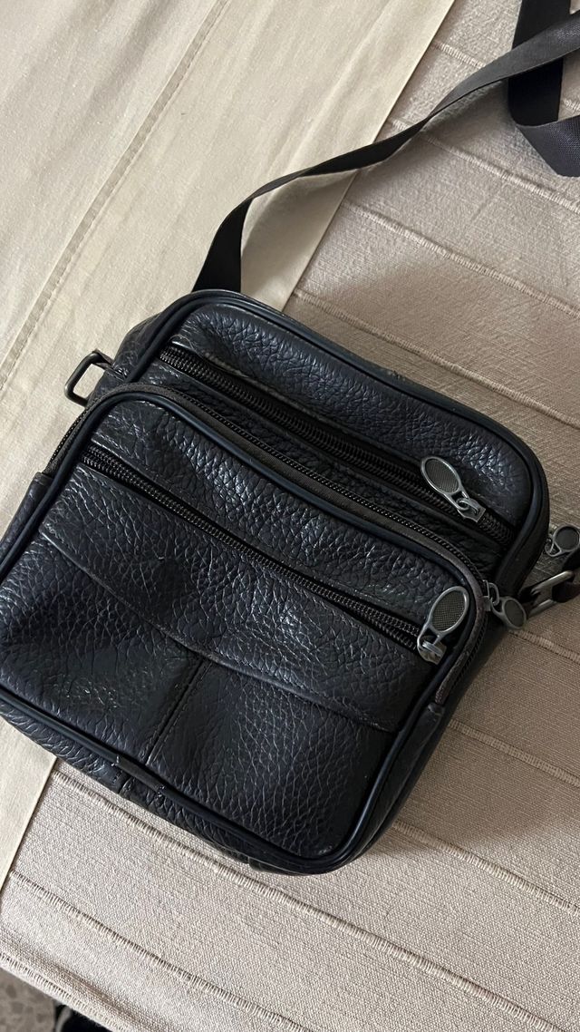 2 unidades Bolsos de piel hombre negro