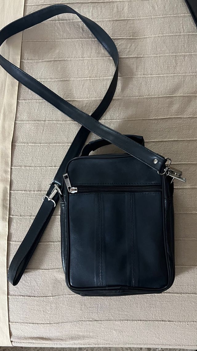 2 unidades Bolsos de piel hombre negro