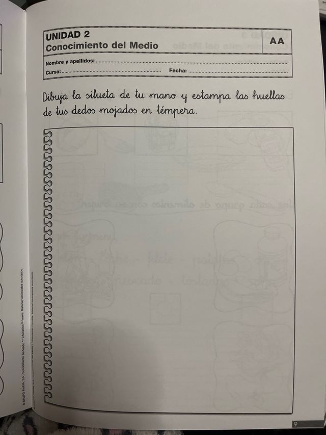 CONOCIMIENTO DEL MEDIO 1, actividades de refuerzo