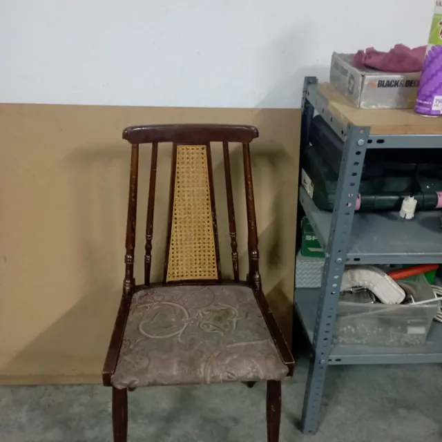 6 deSillas vintage de madera y ratán