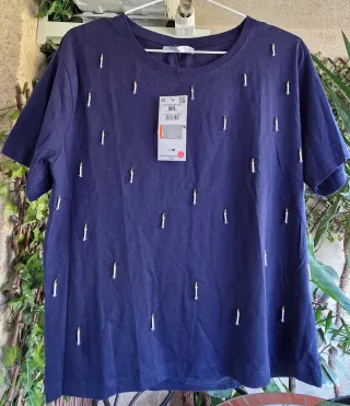 Camiseta azul mujer talla M/L