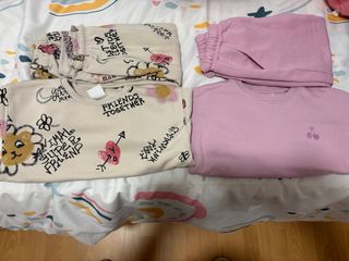 Lote sudaderas 110cm y pantalones invierno niña