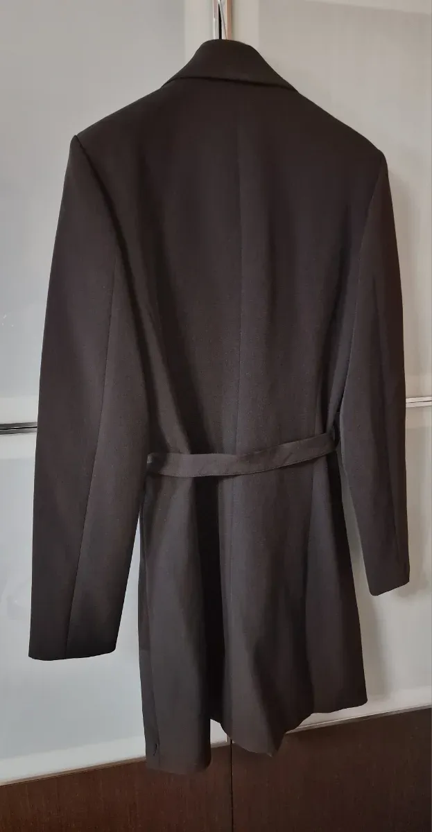 Gabardina Guess Negra Doble Botonadura