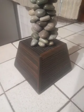 Portacandele design sassi multicolori naturali