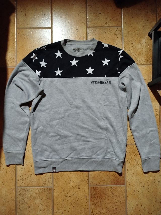 Felpa Terranova Stelle Nere e Grigie