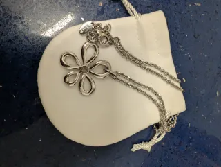 Colgante y pendientes Lotus. Acero