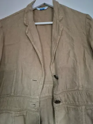 Americana mujer lino beige