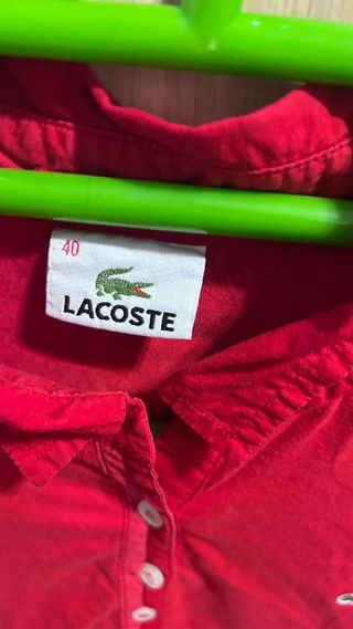 Camiseta Lacoste Roja Manga Larga
