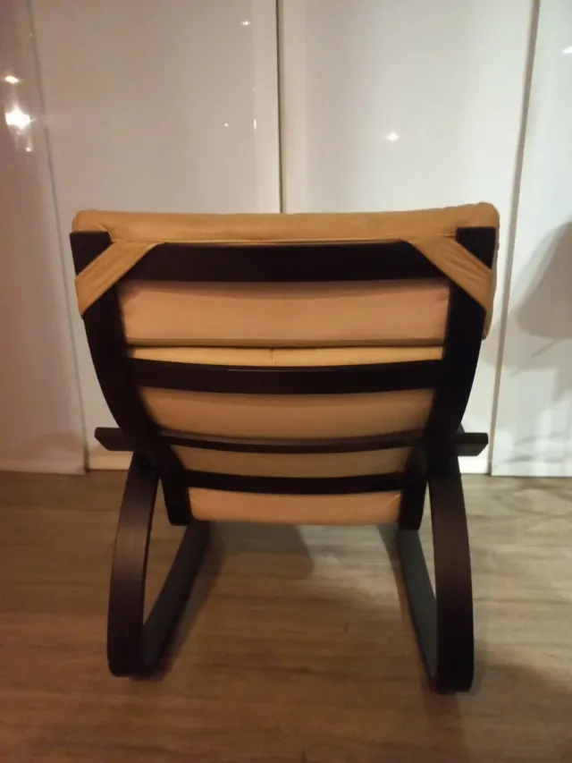 Butaca Ikea Beige Piel Beige Madera