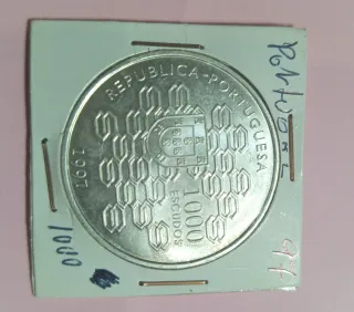 Moneda 1000 Escudos Plata Portugal 1997