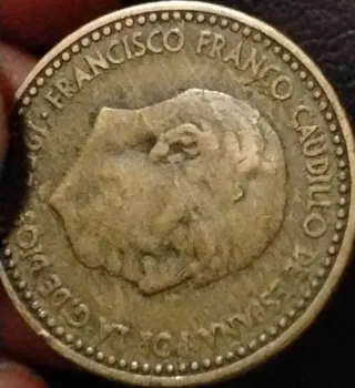 Moneda 1pts España 1953*62 con error