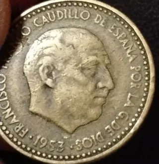 Moneda 1pts España 1953*62 con error