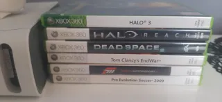 Xbox 360 Blanca + 5 Juegos