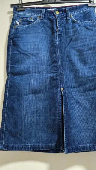 Giubbottino in velluto blu e gonna longate