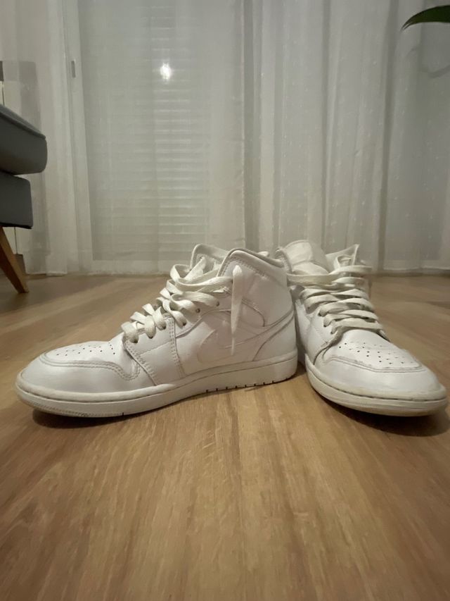 Nike Air Jordan 1 Mid Blancas Piel Talla 39