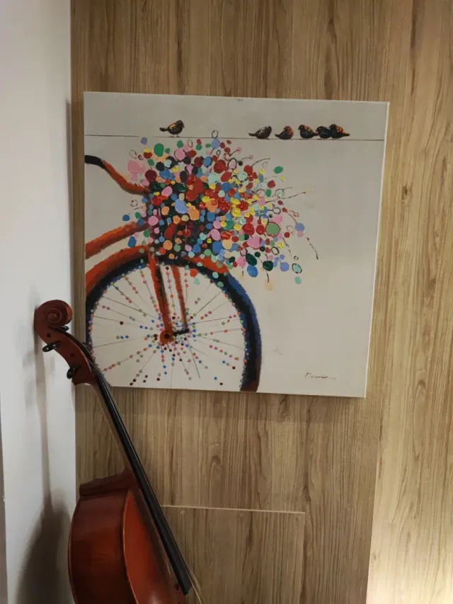 Cuadro Decorativo Bicicleta Flores Pájaros