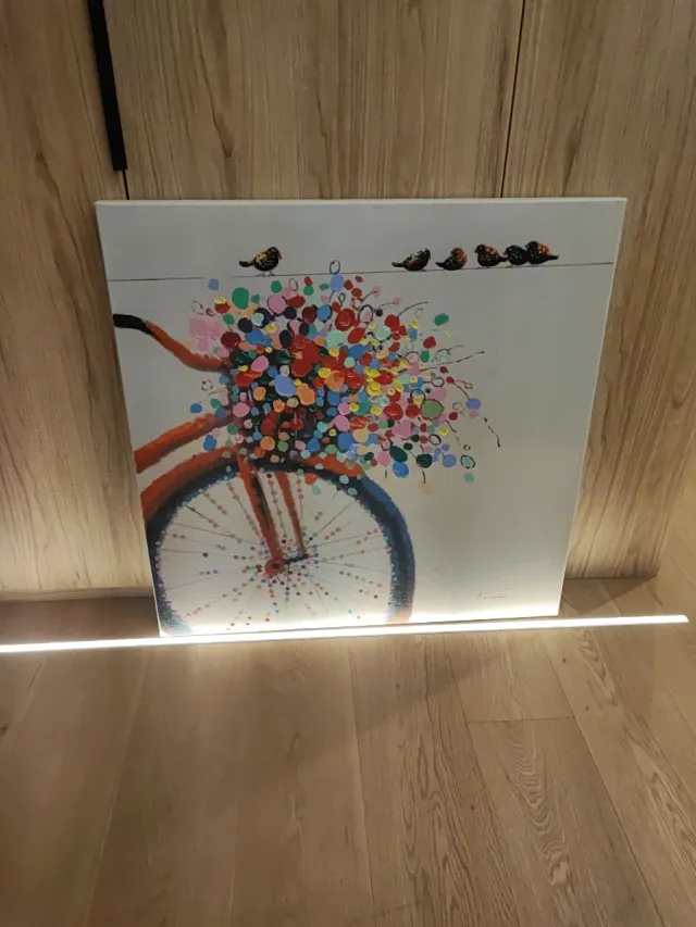 Cuadro Decorativo Bicicleta Flores Pájaros