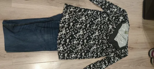 Vaqueros premamá talla 42 y camiseta a juego