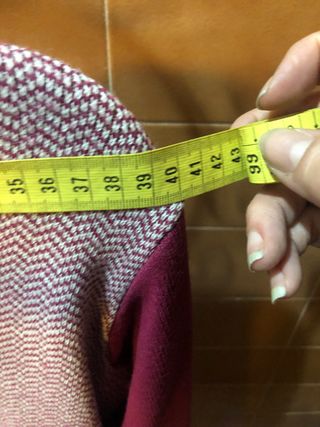 Jersey combinado granate y beige Talla S